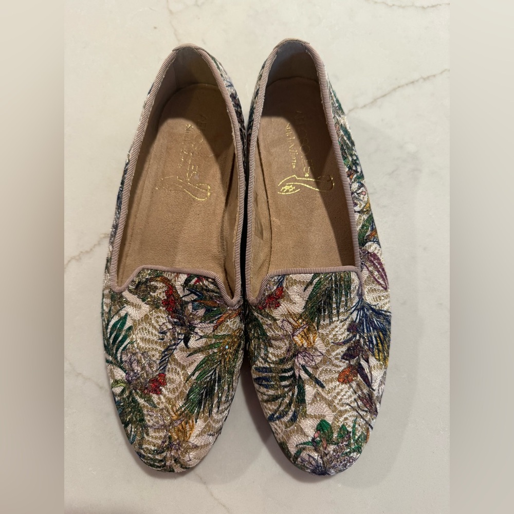 Aerosoles Women’s Betunia Slip On Loafer Shoes Flats Metallic Floral Size 8.5 - Picture 10 of 10
